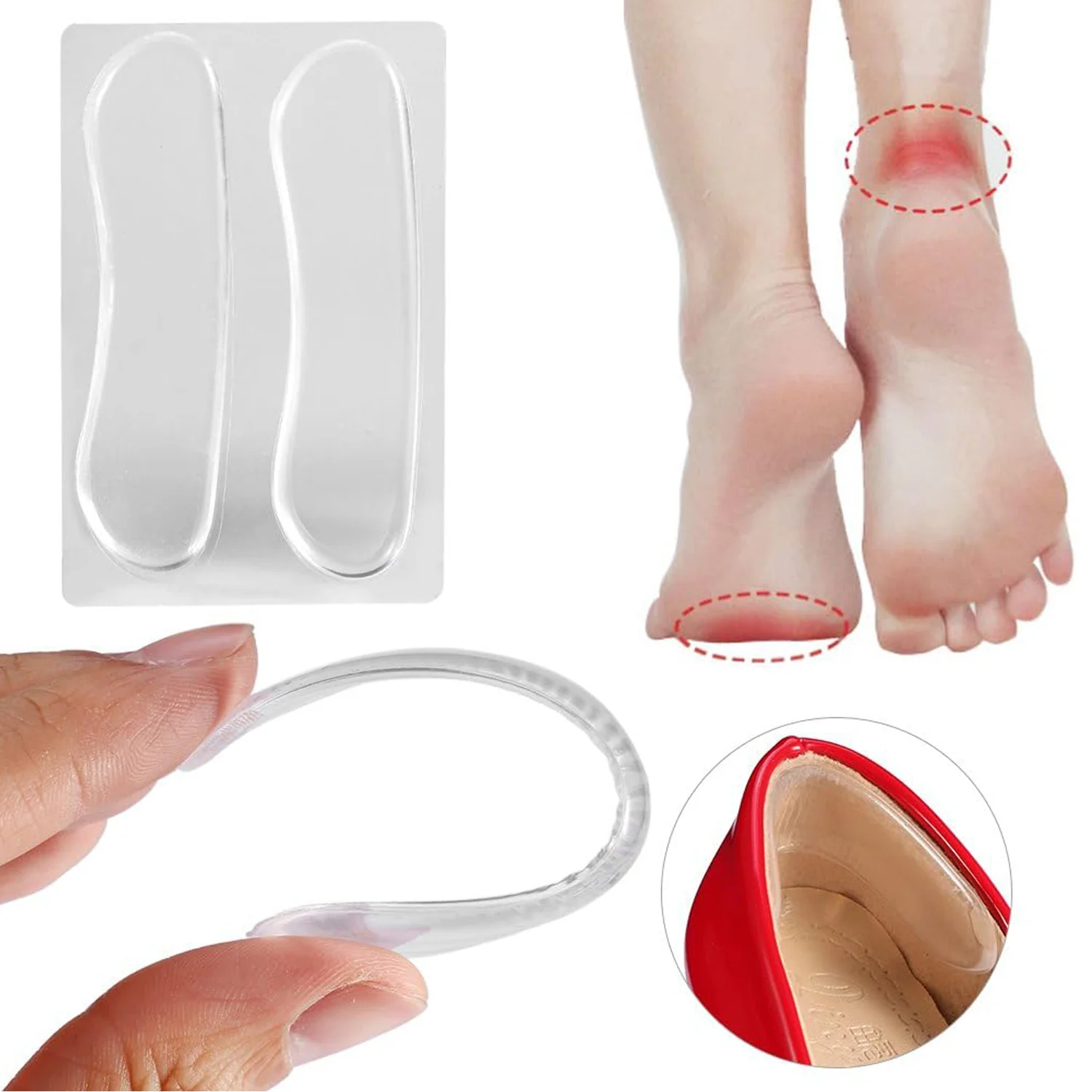 Fabric Sticky Shoe Back Heel Insoles Protector Liner - Image 3