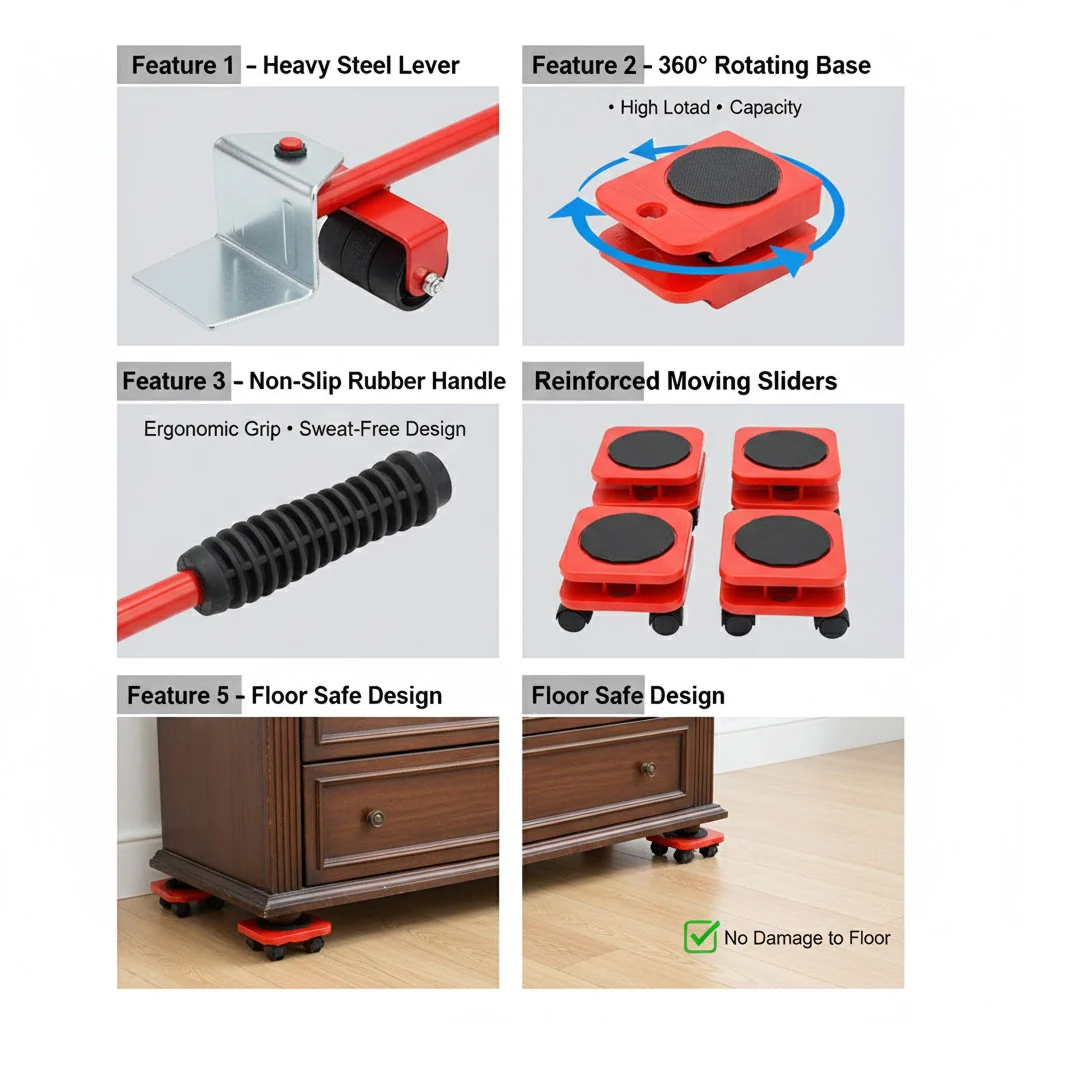Heavy-Duty Furniture Lifter & Shifting Tool - Image 3