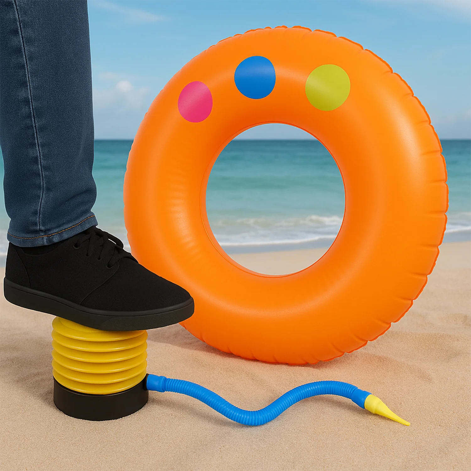 Portable Foot Air Pump with Hose - Image 3