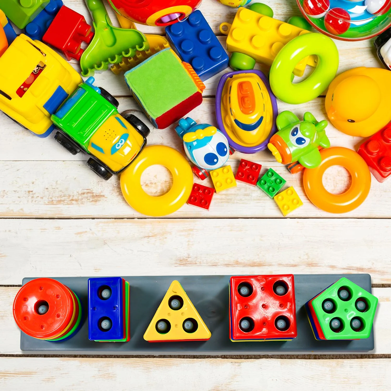 Geometric Brick with box- 5 Angle Matching Column Blocks for Kids - Image 6