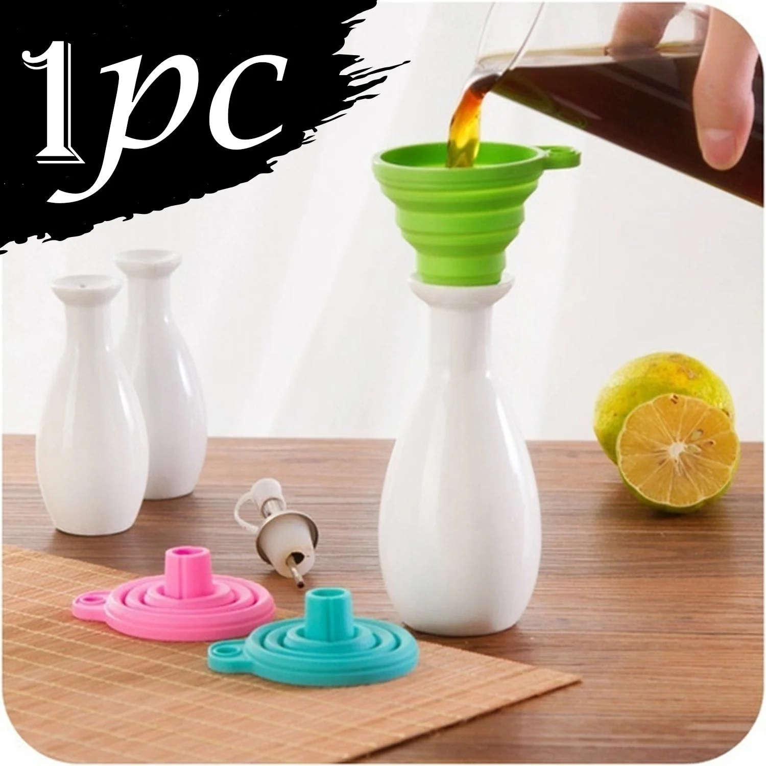 Silicone Funnel for Kitchen Use Oil Pouring Sauce Water Juice - Image 4