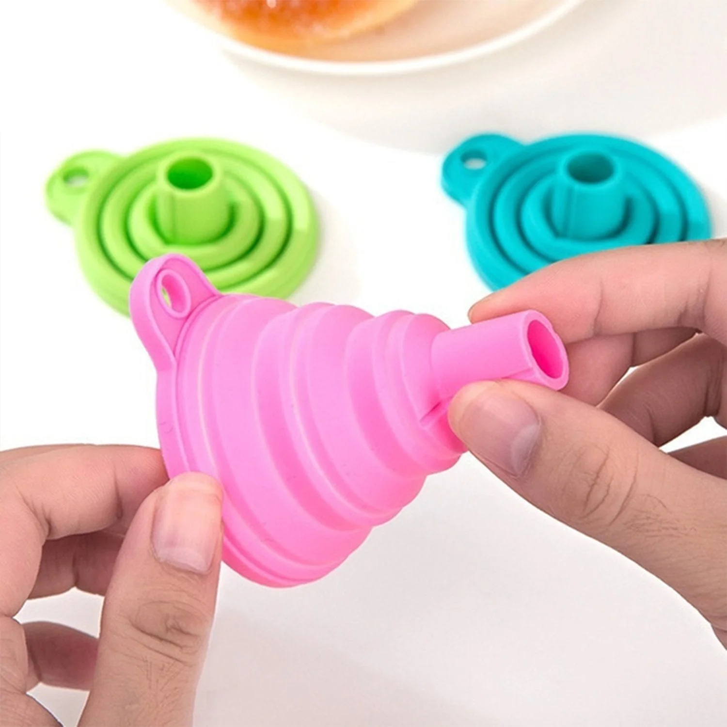 Silicone Funnel for Kitchen Use Oil Pouring Sauce Water Juice - Image 7