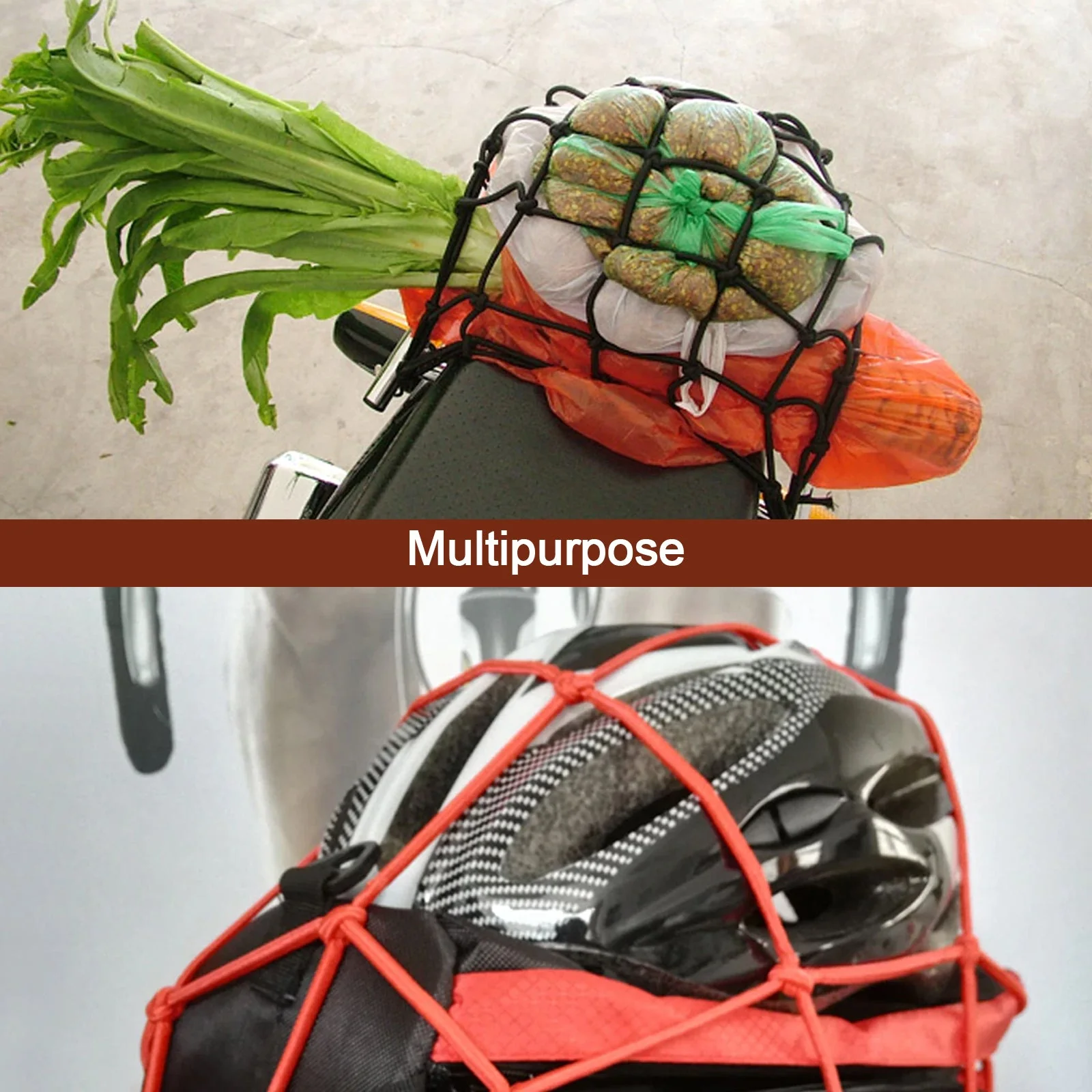 Heavy-Duty Elastic Bungee Cargo Net Mesh Holder - 4 Adjustable Hooks for Motorcycle - Image 12