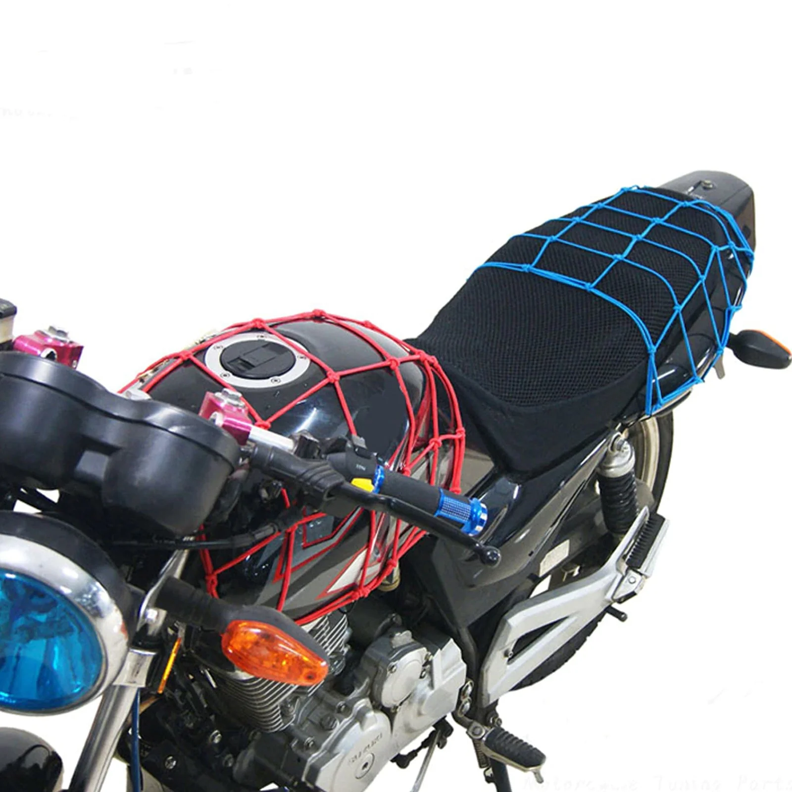 Heavy-Duty Elastic Bungee Cargo Net Mesh Holder - 4 Adjustable Hooks for Motorcycle - Image 4