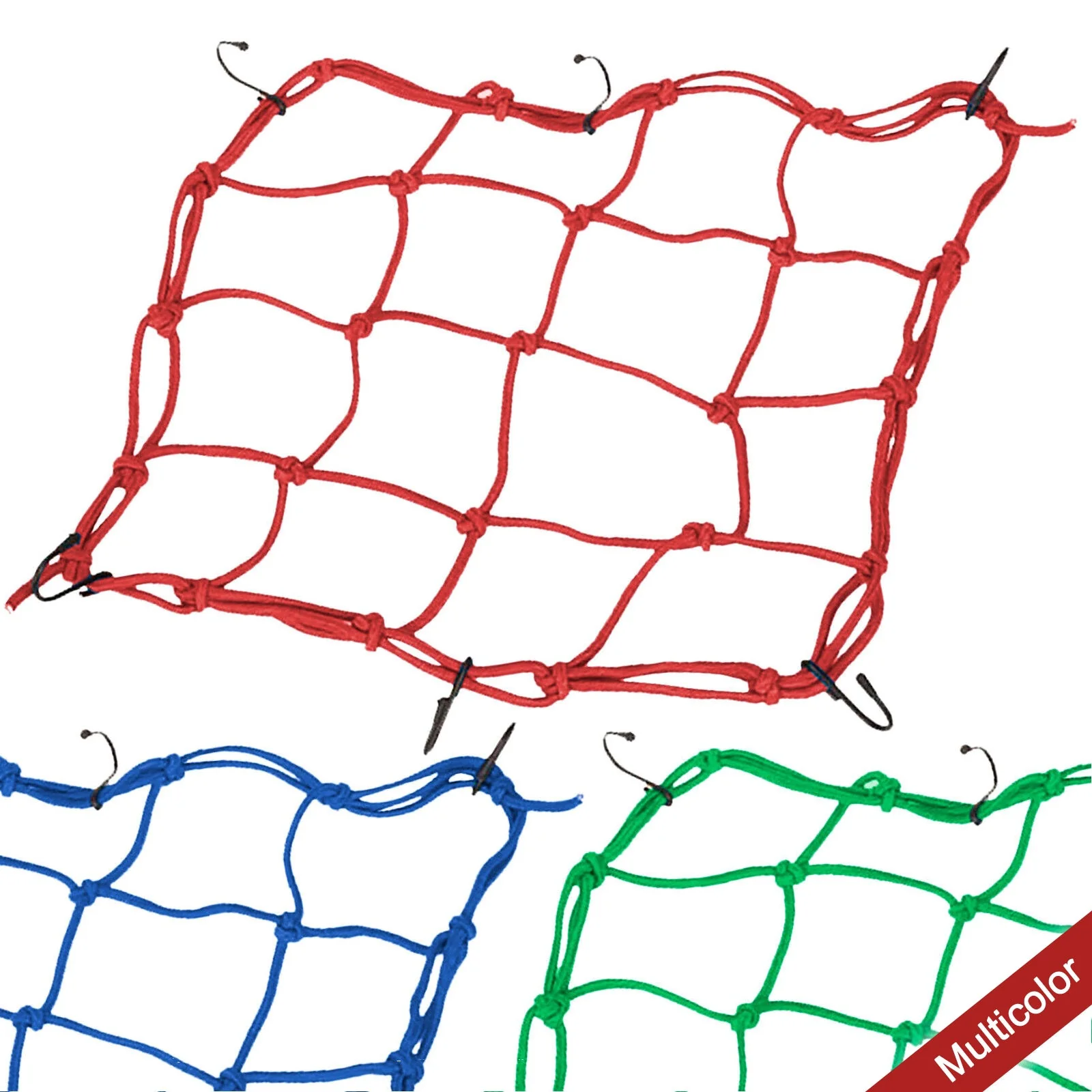 Heavy-Duty Elastic Bungee Cargo Net Mesh Holder - 4 Adjustable Hooks for Motorcycle - Image 7
