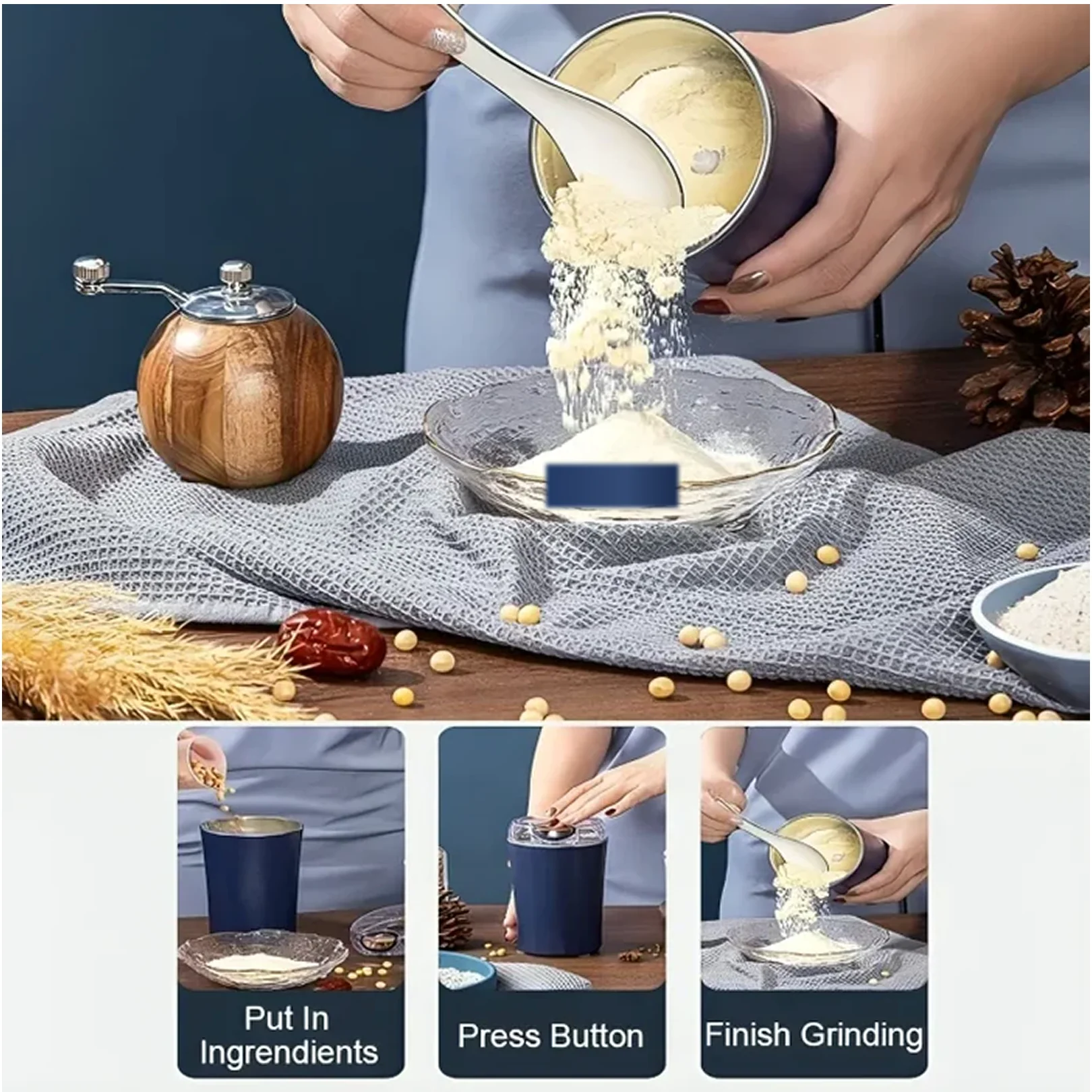 Portable 4-Blade Mini Grinder & Blender for Home & Office - Image 4