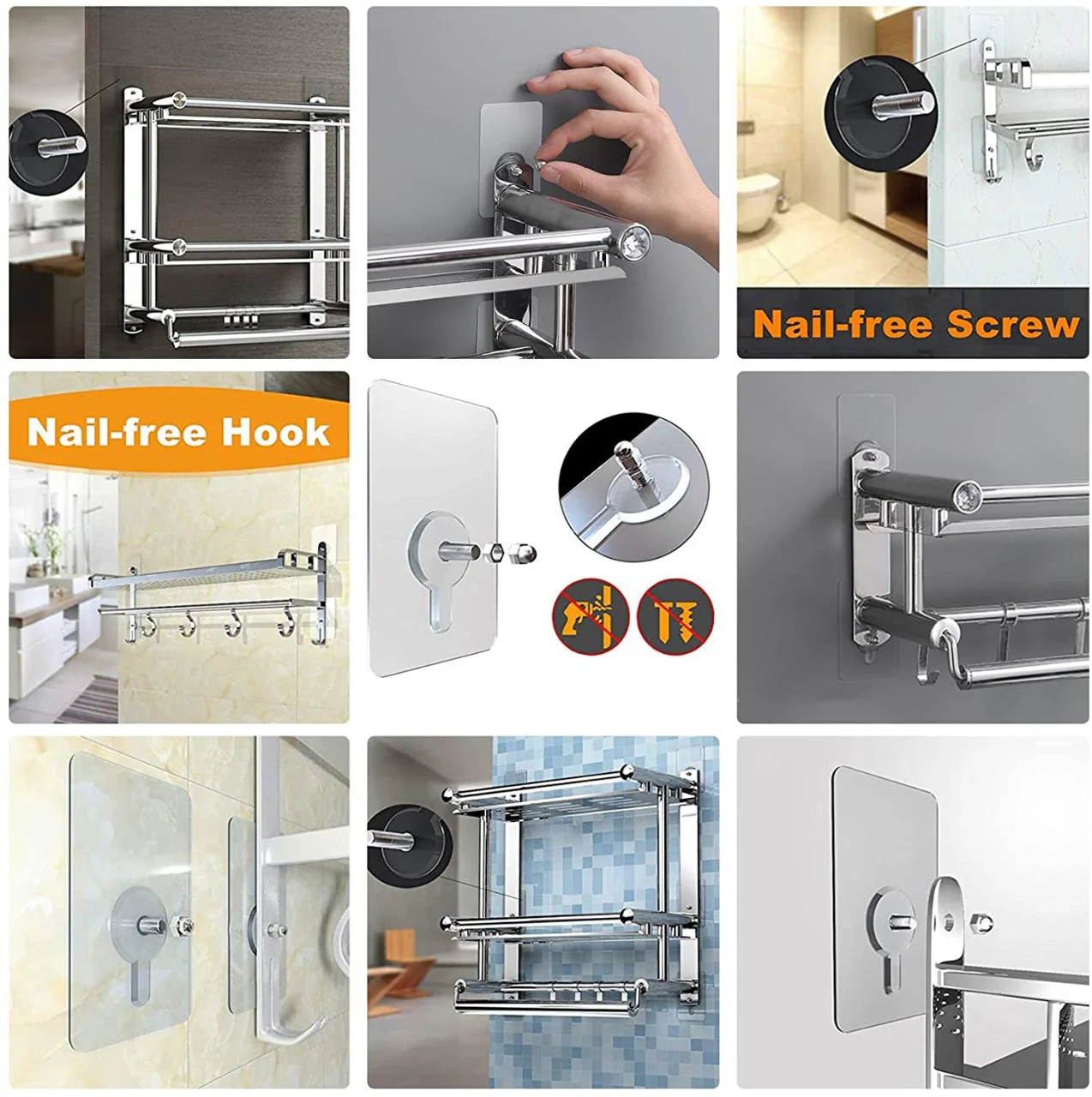 Adhesive Screw Wall Hook for Home & Office Hanging - Image 8