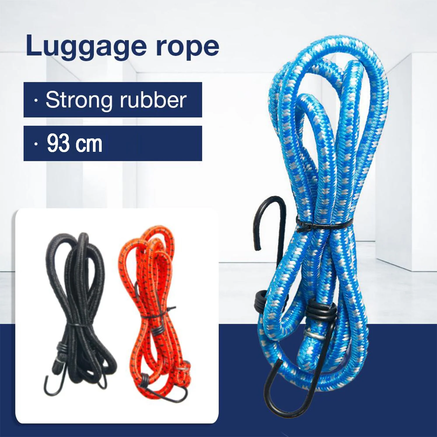 High Strength Elastic Bungee, Shock Cord Cables, Luggage Tying Rope with Hooks - Image 3