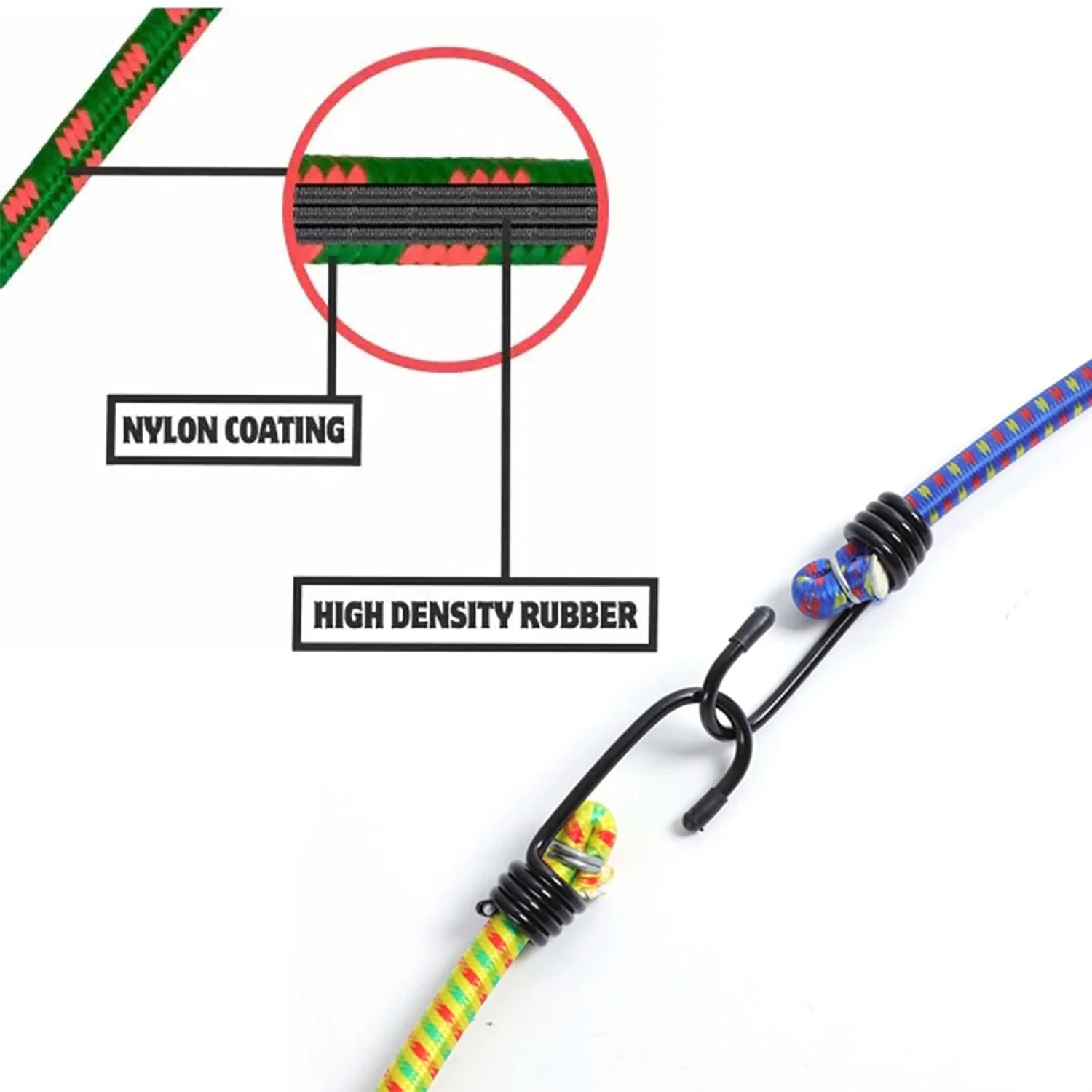 High Strength Elastic Bungee, Shock Cord Cables, Luggage Tying Rope with Hooks - Image 6