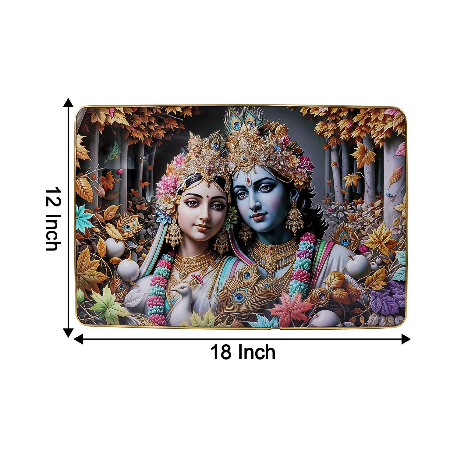 Radha Krishna Wall Frame Premium Spiritual Decorative Wall Art Home Decor (18x12 Inch) - Image 4